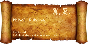 Mihol Rubina névjegykártya